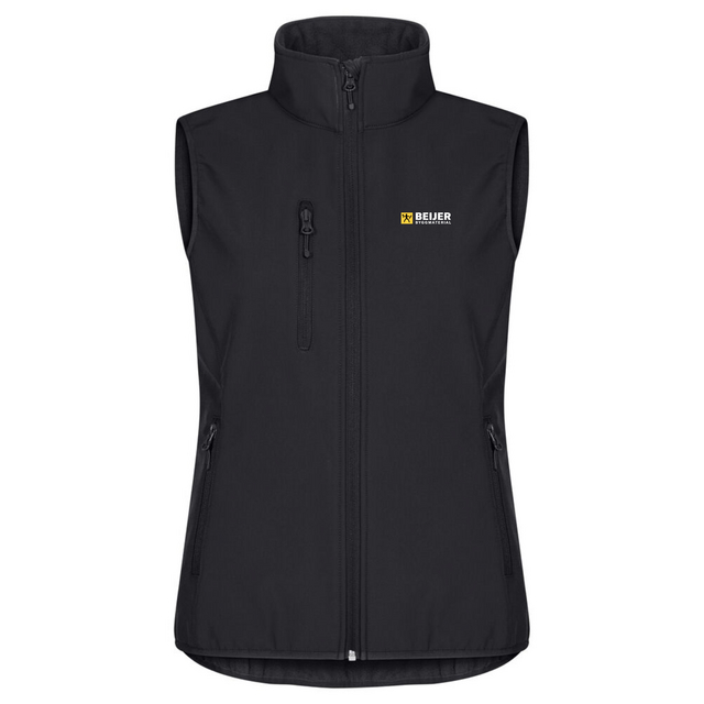 SOFTSHELL VÄST DAM SVART L PERSONALKLÄDER MED TRYCK | Beijerbygg Byggmaterial